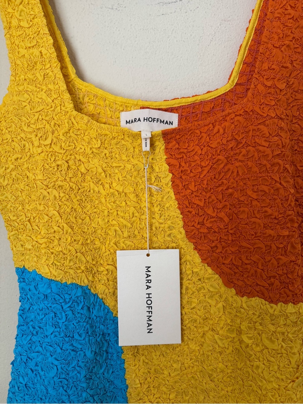 Mara Hoffman New Laura Dress Popcorn Mini Multicolor Large - Picture 2 of 5
